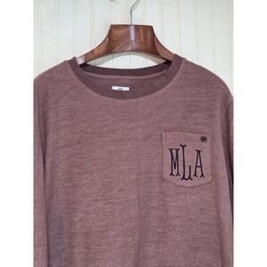 Marleylilly Sweater Womens 2XL Brown Crew Neck Knit Pullover Pocket Monogram MLA